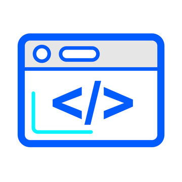 Software development code script icon for programming and web design projects