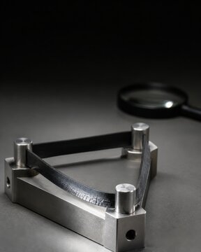 Rubber ozone testing - fine cracks on a strained strip
