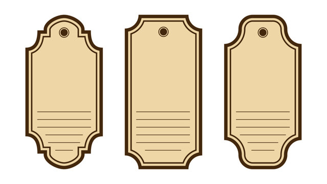 Vintage Blank Gift Tag Beige Price Label Template Set