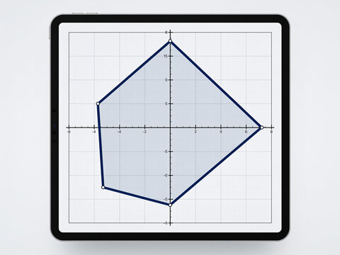Irregular Polygon Plotted on Coordinate Grid in a Digital Geometry Interface