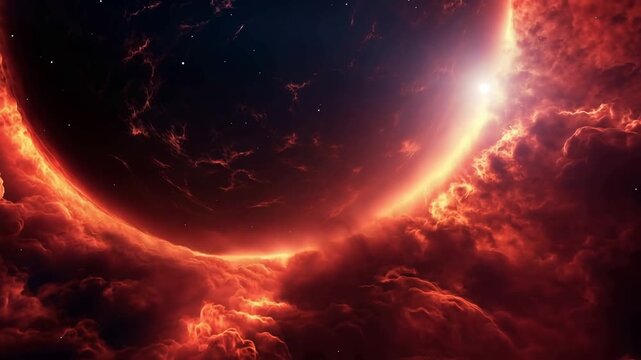 Sci Fi Space Landscape with Rocky Planet Surface