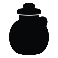 Black ceramic jar, minimalist vector Halloween Silhouette © Momtaz