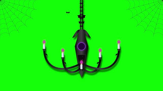 Spooky Coffin Chandelier with Glowing Candles for Halloween Decoration