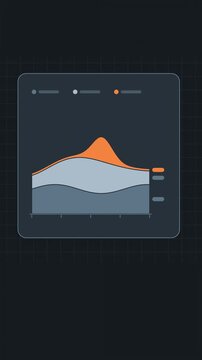 Vertical 9:16 animated heart rate zones chart in blue and cyan on a dark background. Seamless looping 4K data visualization in portrait format for reels, shorts, stories and mobile presentations, with