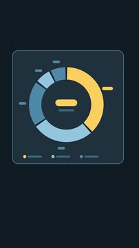 Vertical 9:16 animated renewable energy share green in cyan and teal on a dark background. Seamless looping 4K data visualization in portrait format for reels, shorts, stories and mobile presentations