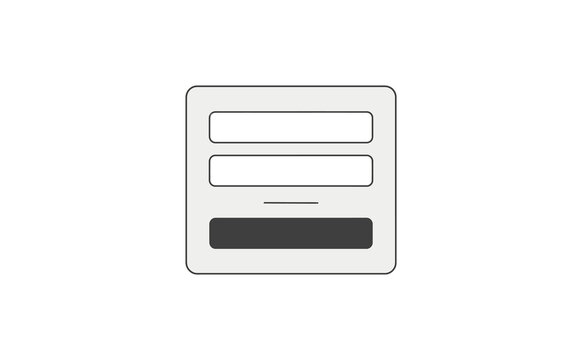 Clean flat vector login form interface with input fields and button
