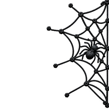 Side Spider Web with Halloween Spider Decoration