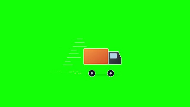 Delivery Truck Speed Animation, Fast Shipping Concept