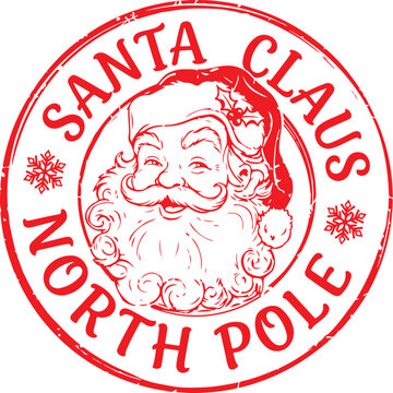 vector grunge rubber stamp with Santa Claus