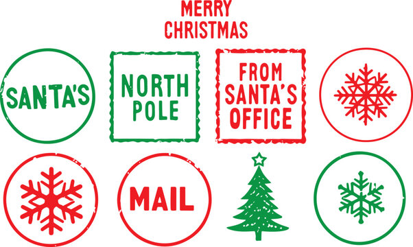 vector grunge rubber stamp set for Christmas