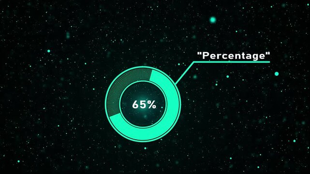 65 percent loading animation hud interface progress bar vertical video. Animated forty seven percent loading circle progress hud interface vertical video.