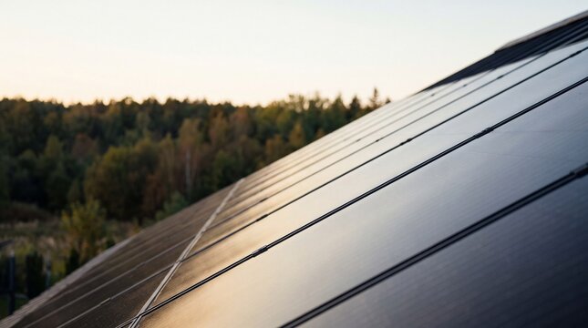 Rooftop Solar Panels Generating Clean Renewable Energy