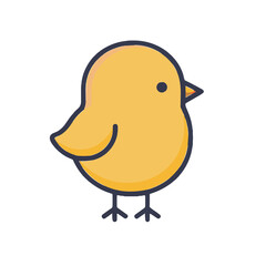 Cute yellow chick illustration © lolaa
