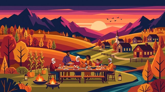 Couple table mountains digital photo graphic