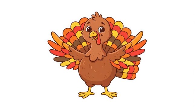 A festive thanksgiving turkey illustration celebrating gratitude and the autumn harvest season