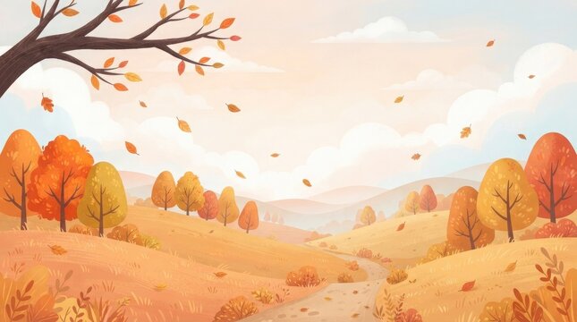 A beautiful autumn landscape celebrating the warmth and colors of the thanksgiving season