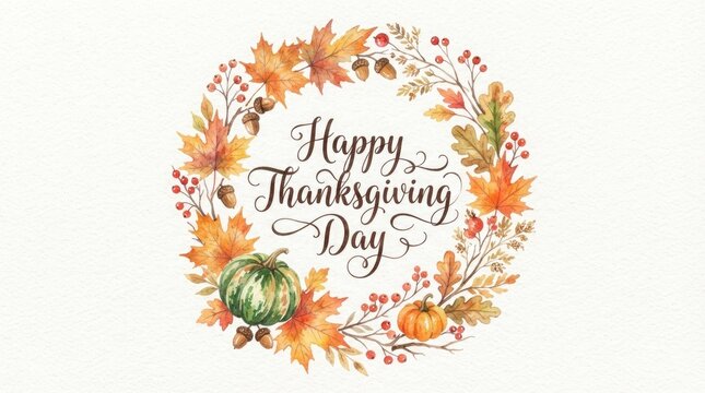 A beautiful thanksgiving wreath celebrating gratitude family and the autumn harvest season