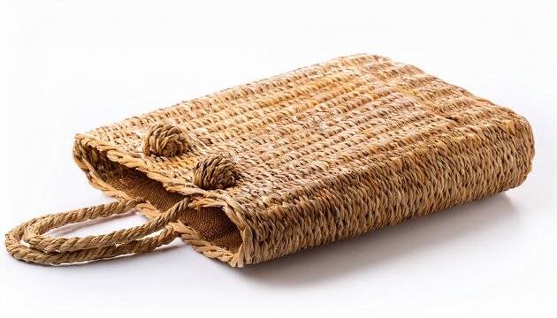 raffia bag isolated on white background