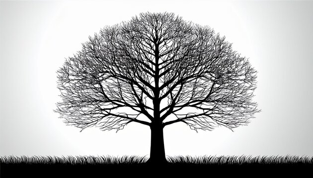 the tree has no leaves tree silhouette isolated on white
