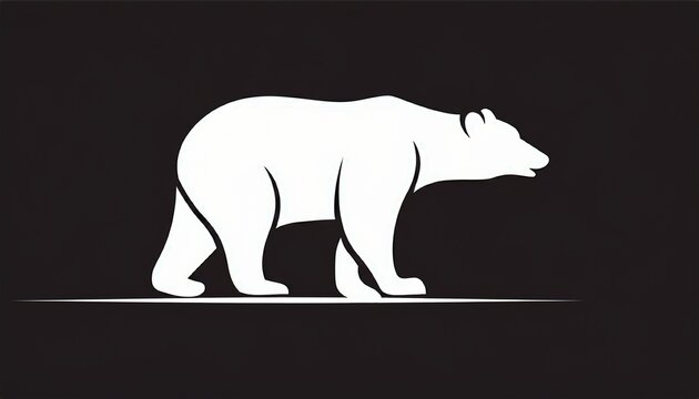 polar bear silhouette logo design