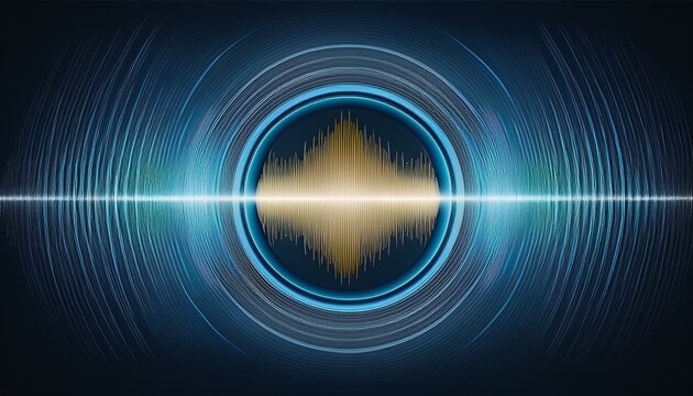 circular sound audio wave abstract image of a sound wave on a dark background