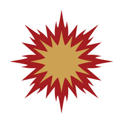 Red and gold abstract explosion burst graphic © marfien