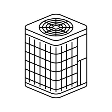Isometric air conditioner condenser unit editable stroke icon