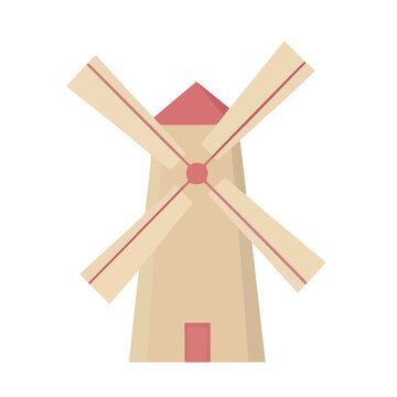 Flat windmill illustration