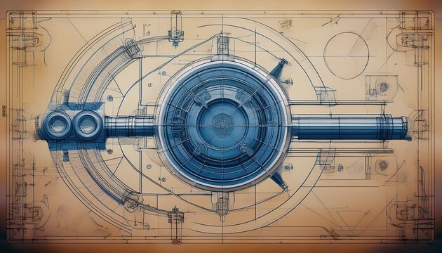 schematic drawings of parts mechanical engineering background industrial texture rounded analog blueprints wallpaper