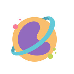 Abstract colorful graphic with orbiting b © maula