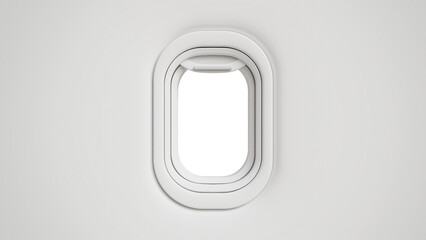 Obraz premium Airplane window on transparent background. Aircraft porthole view. Travel, Flight journey, air travel, aviation, vacation, tourism. 3d render