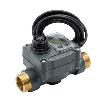 Smart irrigation water flow sensor controller isolated on transparent background