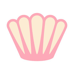Pink and cream seashell illustration © baby