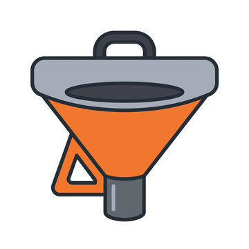 Orange funnel with handle
