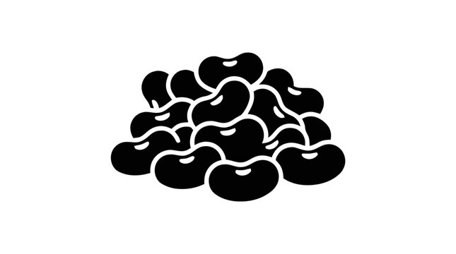 Vector illustration of pile of kidney beans icon on a transparent background
