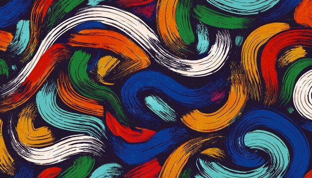 seamless hand drawn painted abstract geo memphis geometric squiggle brush stroke distressed grunge texture lines pattern swatch