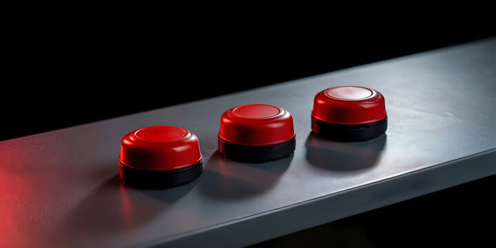 Three separate generic retail pickup buzzers with blank inactive faces for Black Friday, peak retail, ecommerce operations and promotion campaign