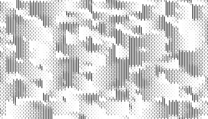 Obraz na płótnie Canvas Black and white abstract transition pattern with lines and halftone effect for sporty and modern background element. Vector format illustration. Eps10 