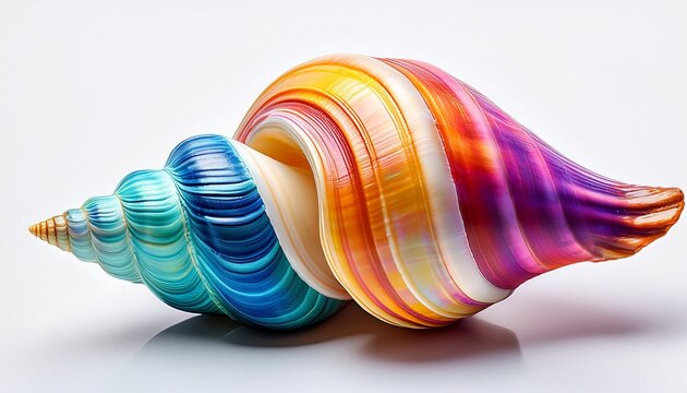 colorful seashell with white background