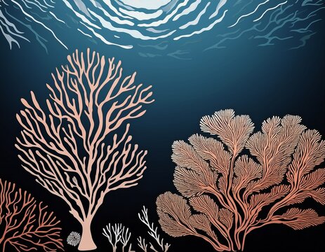 various coral silhouette