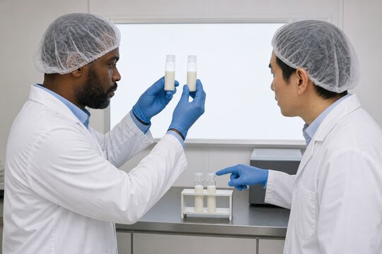 Milk somatic cell testing - quality specialists comparing repeat samples