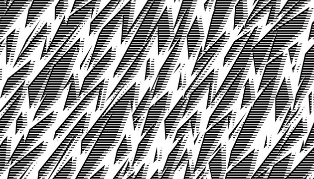 Black and white abstract and grunge geometric pattern for sporty background and jersey design element. Fully editable vector element. Vector format illustration. Eps10 