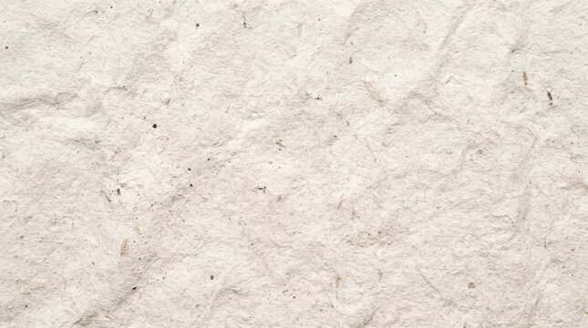 Textured handmade paper background displays uneven fibrous pulp and wrinkled structure.