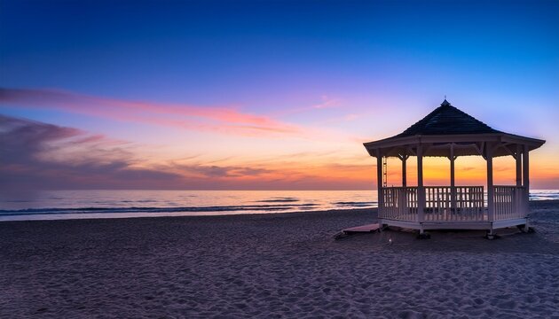beach gazebo at twilight