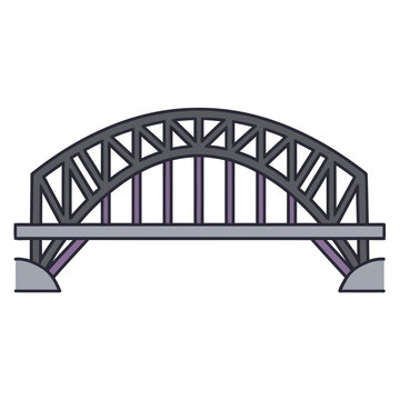 Stylized arch bridge illustration