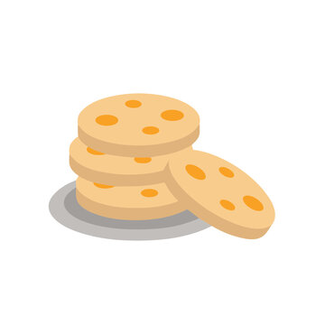 Stack of round cookies with orange spots