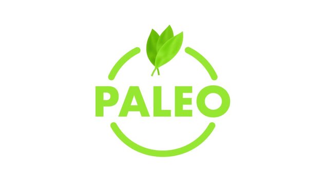 Paleo diet food product label animation