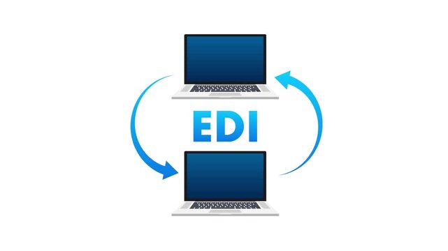 Electronic Data Interchange EDI laptop technology concept