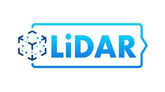 Lidar light detection and ranging technology icon animation