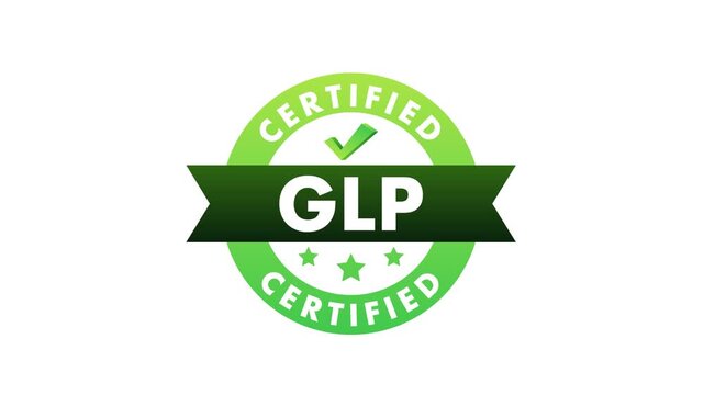 GLP certified good laboratory practice stamp animation